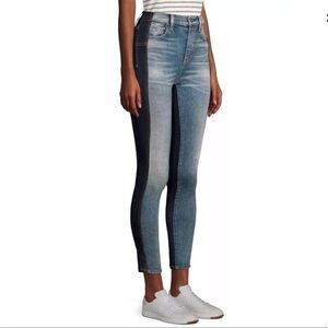 Current/Elliott Connell Mash Stiletto Two Tone Skinny Jeans (32)